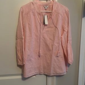 Crown and ivy NWT pink blouse with tassel